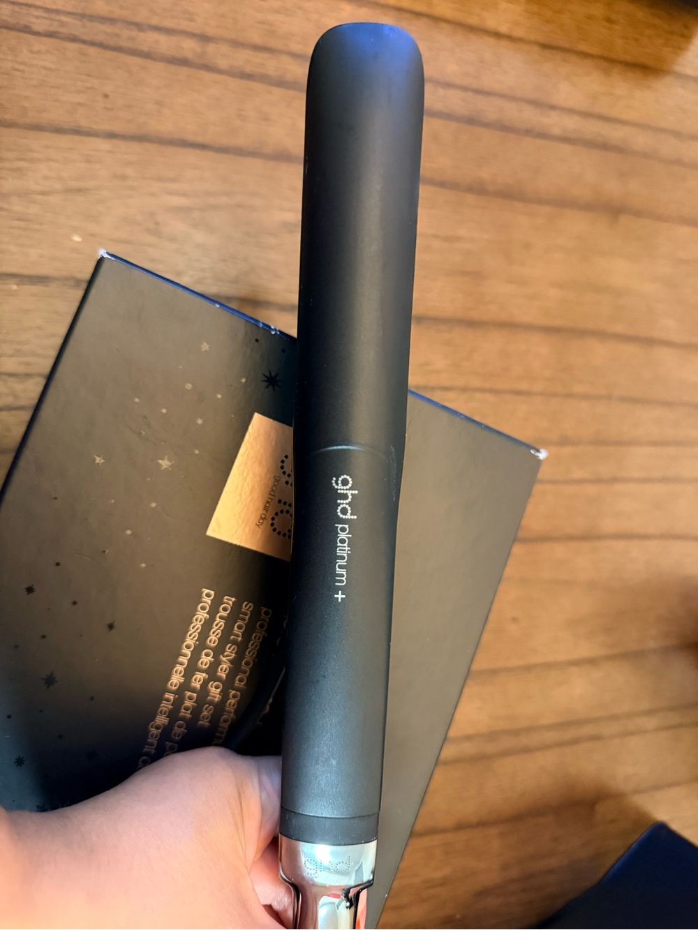 ghd Platinum+ Matte Black Flat Iron with Silver Accent